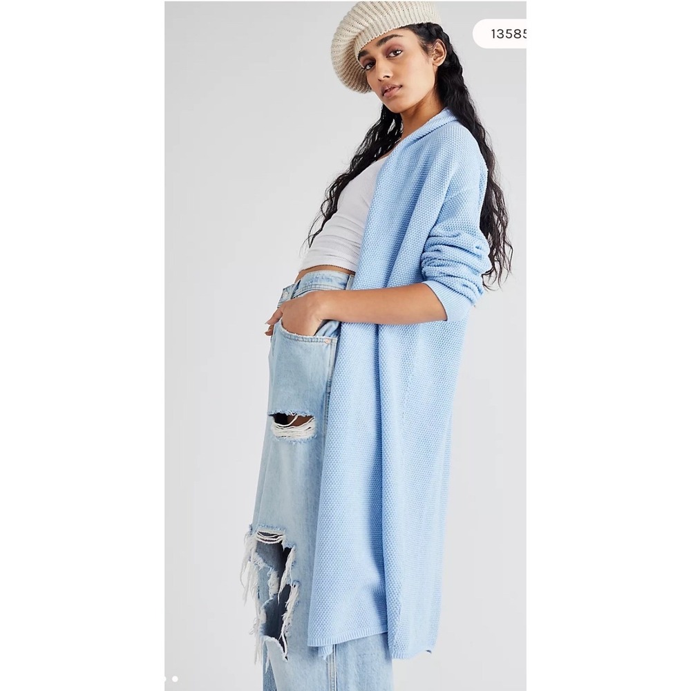 Free People Beach Hailee Convertible Cardigan in Soft Blue Heather Size Medium
